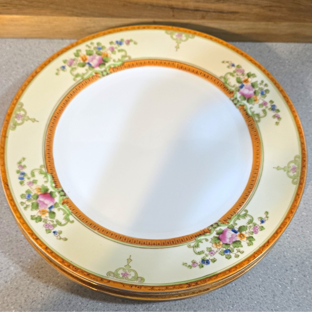 Vintage Noritake M Hand Painted Floral Plate, Porcelain, 10" Round Japan China